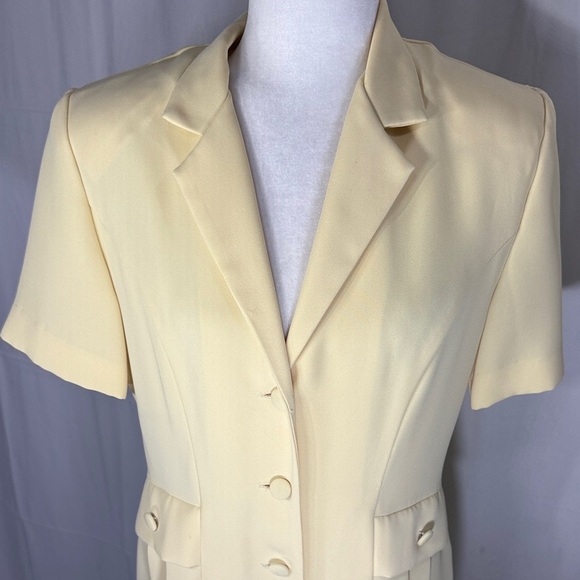Fattaneh Bahari Yellow Blazer Dress Size 8 Short Sleeve - Picture 4 of 12